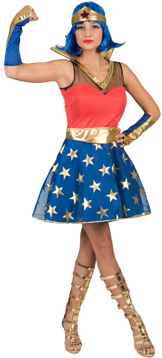 Superwoman & Supergirl Kostuum | Zo Sterk Als Staal Superwoman | Vrouw | Maat 40-42 | Carnaval kostuum | Verkleedkleding